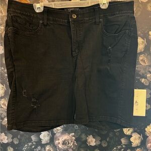 torrid Black Distressed Jean Shorts